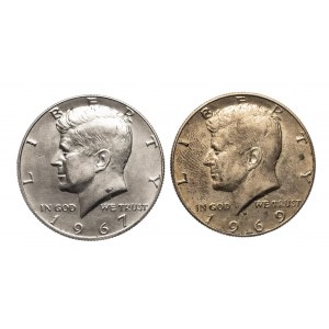 United States of America (USA), set of 2 half dollar coins, Kennedy.