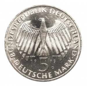 Deutschland, 5 Mark 1973 G, Nationalversammlung 1848, Karlsruhe.