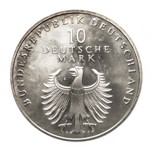 Allemagne, 10 marks 1998 F, 50 ans du mark allemand, Stuttgart.