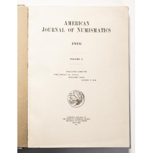 American Journal of Numismatics 1916, Volume L - słownik numizmatyczny
