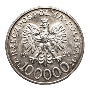 Polska, Rzeczpospolita Polska od 1989 roku, 100000 złotych 1990, Solidarność typ C.