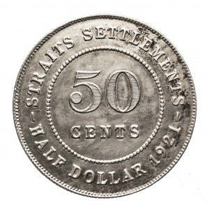 Wielka Brytania, Malezja, Straits Settlements, 50 centów 1921.