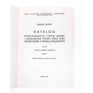 Edmund Kopicki, Katalóg mincí a bankoviek 1989, zväzok IX, časť 5, Klasifikácia