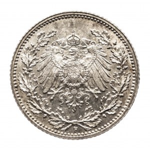 Nemecko, Nemecké cisárstvo (1871-1918), 1/2 značky 1915 F, Stuttgart