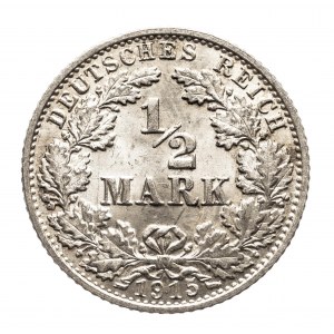 Germany, German Empire (1871-1918), 1/2 mark 1915 G, Karlsruhe