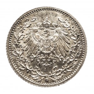 Nemecko, Nemecké cisárstvo (1871-1918), 1/2 značky 1915 G, Karlsruhe