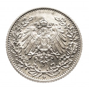 Nemecko, Nemecké cisárstvo (1871-1918), 1/2 značky 1916 G, Karlsruhe