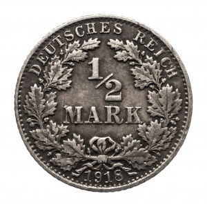 Niemcy, Cesarstwo Niemieckie (1871-1918), 1/2 marki 1918 E, Muldenhutten