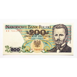 Polska, PRL (1944 - 1989), 200 ZŁOTYCH 1.06.1982, seria BR