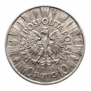 Polen, Zweite Republik (1918-1939), 10 Zloty 1934, Piłsudski, Warschau