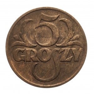Poľsko, Druhá republika (1918-1939), 5 groszy 1934, Varšava.