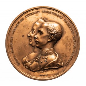 Rakúsko, medaila z roku 1854 pri príležitosti 100. výročia založenia Kráľovskej akadémie orientálnych jazykov vo Viedni v roku 1754.