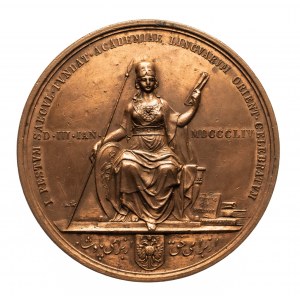 Rakúsko, medaila z roku 1854 pri príležitosti 100. výročia založenia Kráľovskej akadémie orientálnych jazykov vo Viedni v roku 1754.