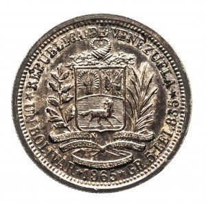 Wenezuela, Republika (1953-1999), 1 boliwar 1965, srebro