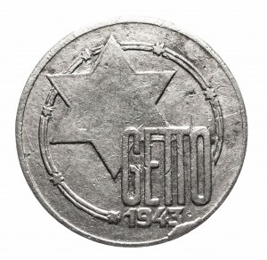 Ghetto de Lodz (1941-1943), 10 marques 1943 Aluminium, cachet profond