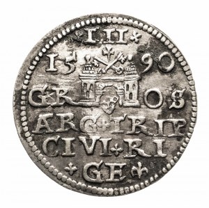 Polonia, Sigismondo III Vasa (1587-1632), trojak 1590, Riga