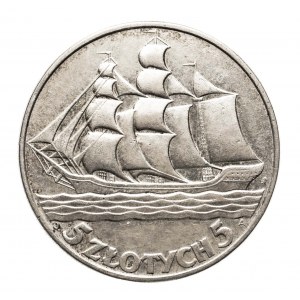 Polska, II Rzeczpospolita (1918-1939), 5 złotych 1936, Żaglowiec, Warszawa