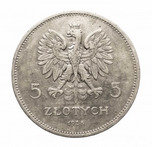 Polen, Zweite Republik (1918-1939), 5 Gold 1928 b.zn.m., Nike, Brüssel (2)