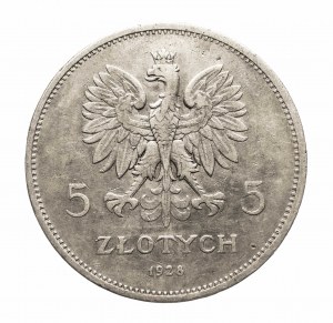 Poľsko, Druhá republika (1918-1939), 5 zlatých 1928 b.zn.m., Nike, Brusel (2)