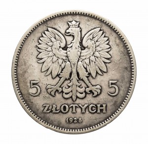 Poland, Second Republic (1918-1939), 5 gold 1928 b.zn.m., Nike, Brussels (3)