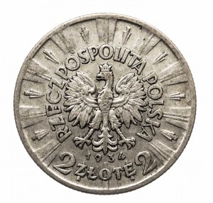 Pologne, Deuxième République (1918-1939), 2 zlotys 1934, Piłsudski, Varsovie