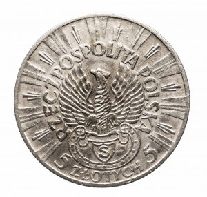 Polsko, Druhá republika (1918-1939), 5 zlotých 1934, Piłsudski, Orel Strzelecký, Varšava