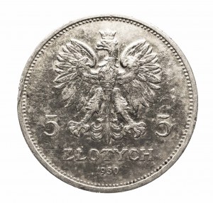 Polonia, Seconda Repubblica (1918-1939), 5 zloty 1930, Stendardo, Varsavia