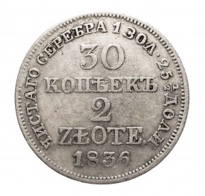 Partizione russa, Nicola I (1825-1855), 30 copechi / 2 oro 1936 MW, Varsavia