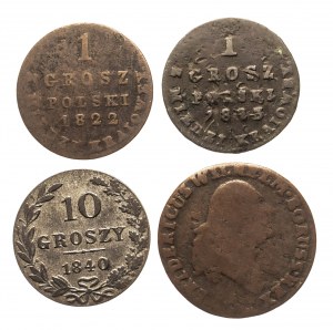 Súbor 4 mincí z obdobia delenia Poľska