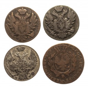 Zestaw 4 monet okresu rozbioru Polski