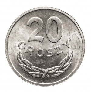 Polsko, PRL (1944-1989), 20 groszy 1973, bez mincovní značky