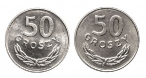 Poland, People's Republic of Poland (1944-1989), set of 2x50 pennies