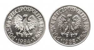 Pologne, PRL (1944-1989), set de 2x50 groszy