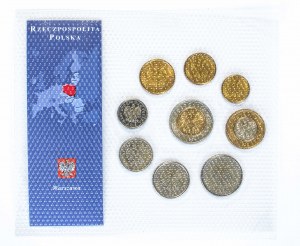 Polonia, Repubblica di Polonia dal 1989, serie di monete con valore nominale circolanti 1994-2002 in un involucro
