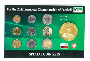 Pologne, la République de Pologne depuis 1989, set de pièces de valeur faciale - EURO 2012