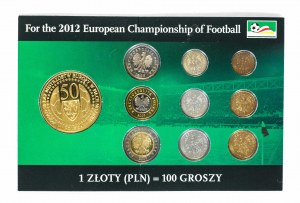 Pologne, la République de Pologne depuis 1989, set de pièces de valeur faciale - EURO 2012