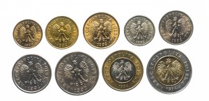 Poland, Republic of Poland since 1989, Set of circulating coins - souvenir from Zakopane - including 2 and 5 gold 1994