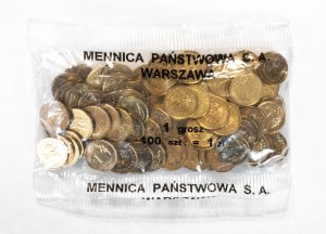 Pologne, la République de Pologne depuis 1989, sac de monnaie - 1 grosz 1998