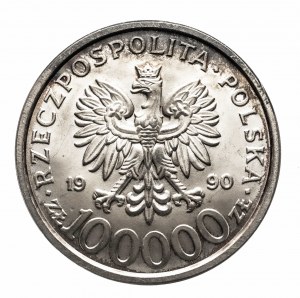 Poľsko, Poľská republika od roku 1989, 100000 PLN 1990 Solidarita, typ B