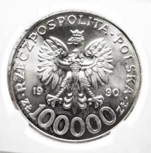 Poľsko, Poľská republika od roku 1989, 100000 PLN 1990 Solidarita, typ C