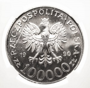Polonia, Repubblica di Polonia dal 1989, 100000 PLN 1990 Solidarietà, tipo A