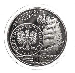 Polska, Rzeczpospolita od 1989 roku, 10 złotych 2005, Dzieje złotego - 5 złotych 1936 żaglowiec