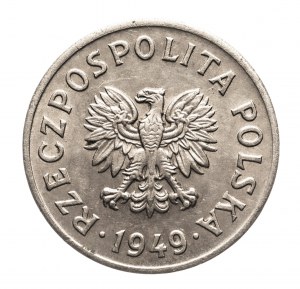 Pologne, République populaire de Pologne (1944-1989), 20 groszy 1949 b.zn.m., miedzionikiel, Kremnica