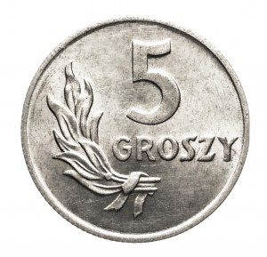 Pologne, République populaire de Pologne (1944-1989), 5 groszy 1949 aluminium