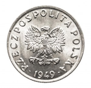 Pologne, République populaire de Pologne (1944-1989), 5 groszy 1949 aluminium