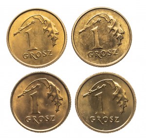 Polsko, Polská republika od roku 1989, sada 1 penny 1990-1993 (4 ks)