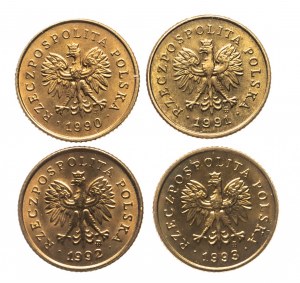 Poland, Republic of Poland since 1989, set of 1 penny 1990-1993 (4 pieces).