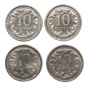 Poland, the Republic since 1989, set of 10 pennies 1990-1993 (4 pieces).