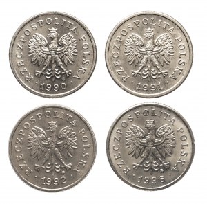 Polonia, Repubblica di Polonia dal 1989, set di 20 penny 1990-1996 (4 pezzi)