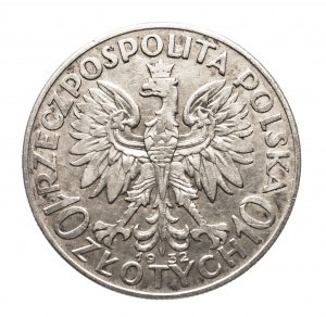 Poľsko, Druhá republika (1918-1939), 10 zlotých 1932, Hlava ženy, Londýn